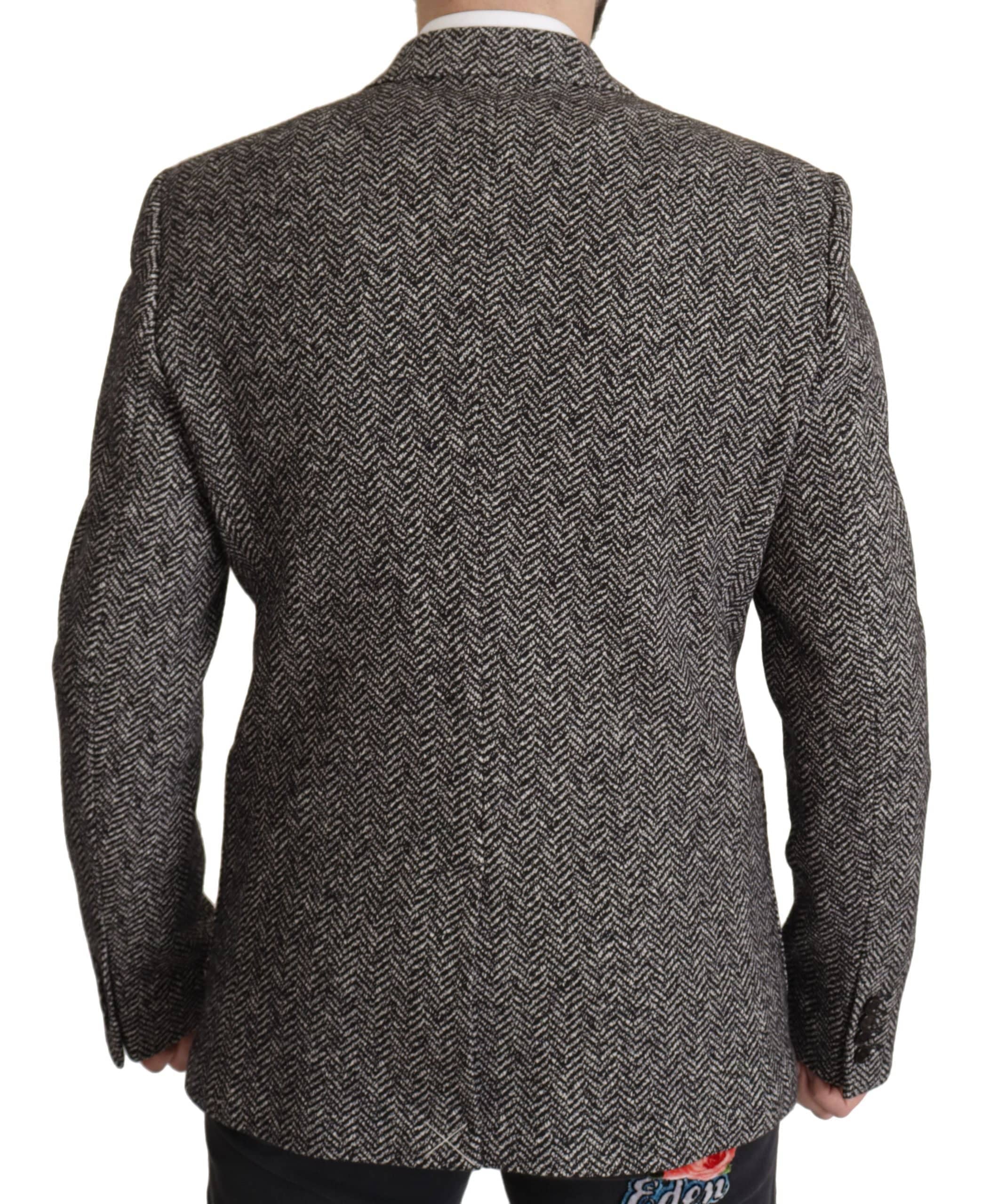 Veste blazer fantasy en coton gris de Dolce & Gabbana, à boutonnière simple, élégante et sophistiquée.