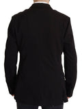 Manteau blazer noir en laine à un seul boutonnage de Dolce & Gabbana, coupe élégante et classique pour homme.