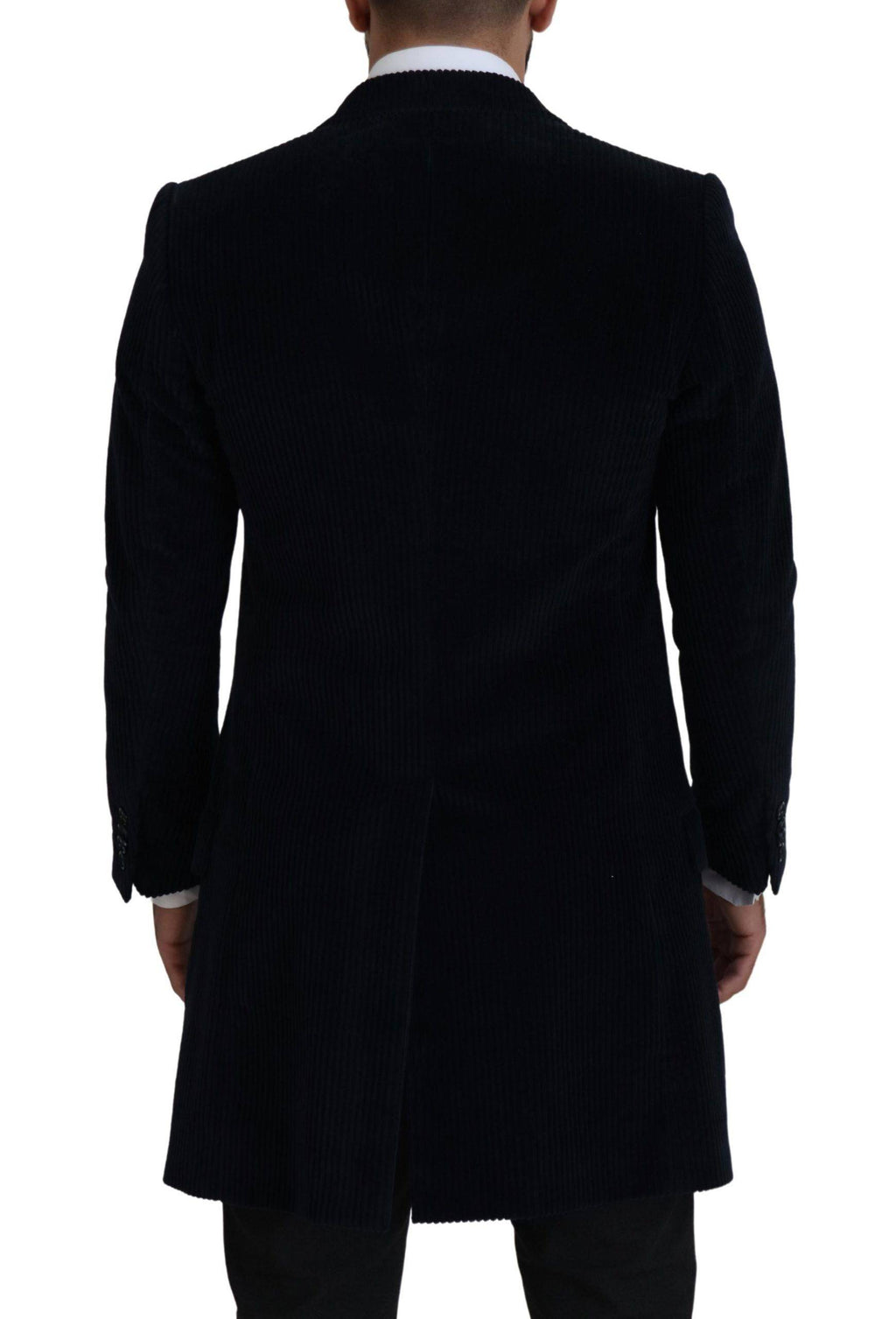 Veste cardigan longue en coton noir de Dolce & Gabbana pour homme, style élégant et moderne.