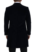 Veste cardigan longue en coton noir de Dolce & Gabbana pour homme, style élégant et moderne.