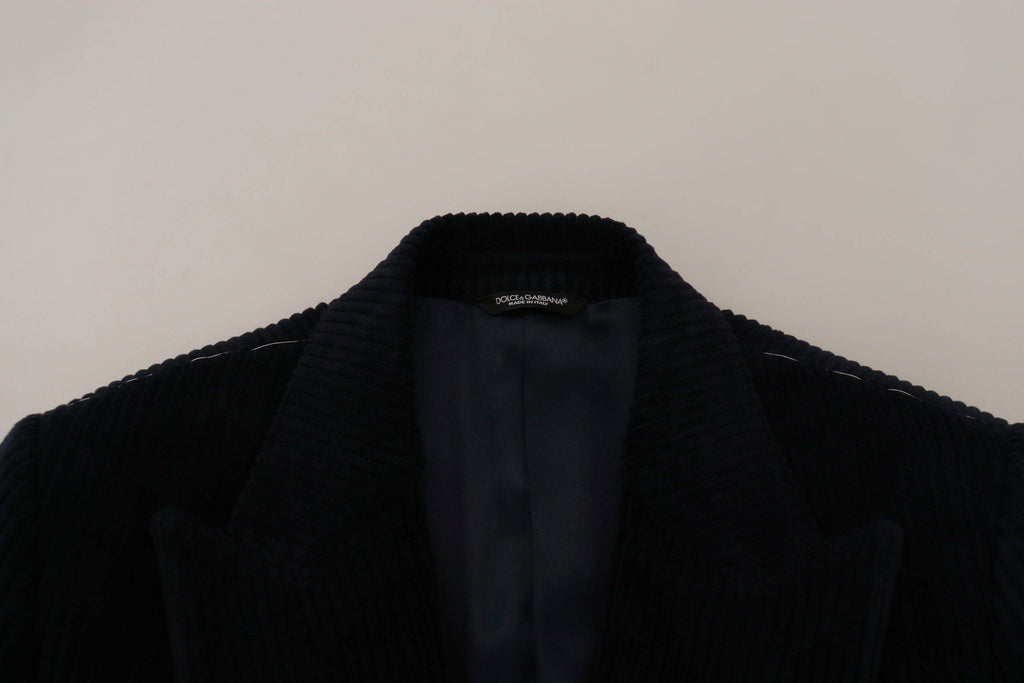 Cardigan long en coton noir Dolce & Gabbana pour homme, veste élégante avec col et boutons, style classique et moderne.