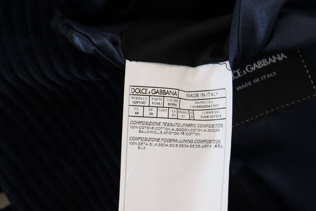 Cardigan long noir en coton de Dolce & Gabbana pour homme, veste élégante avec boutons et col classique.