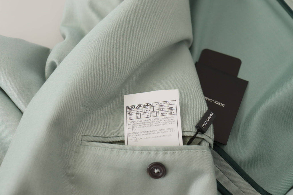Veste blazer en cachemire vert de Dolce & Gabbana, élégante et raffinée, avec coupe classique et détails sophistiqués.