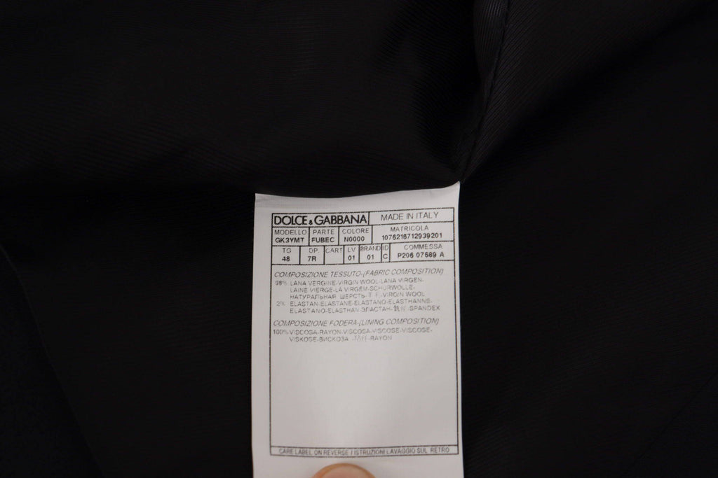 Gilet et blazer noir Dolce & Gabbana 2 pièces, veste élégante pour homme, tissu élégant et coupe sophistiquée.