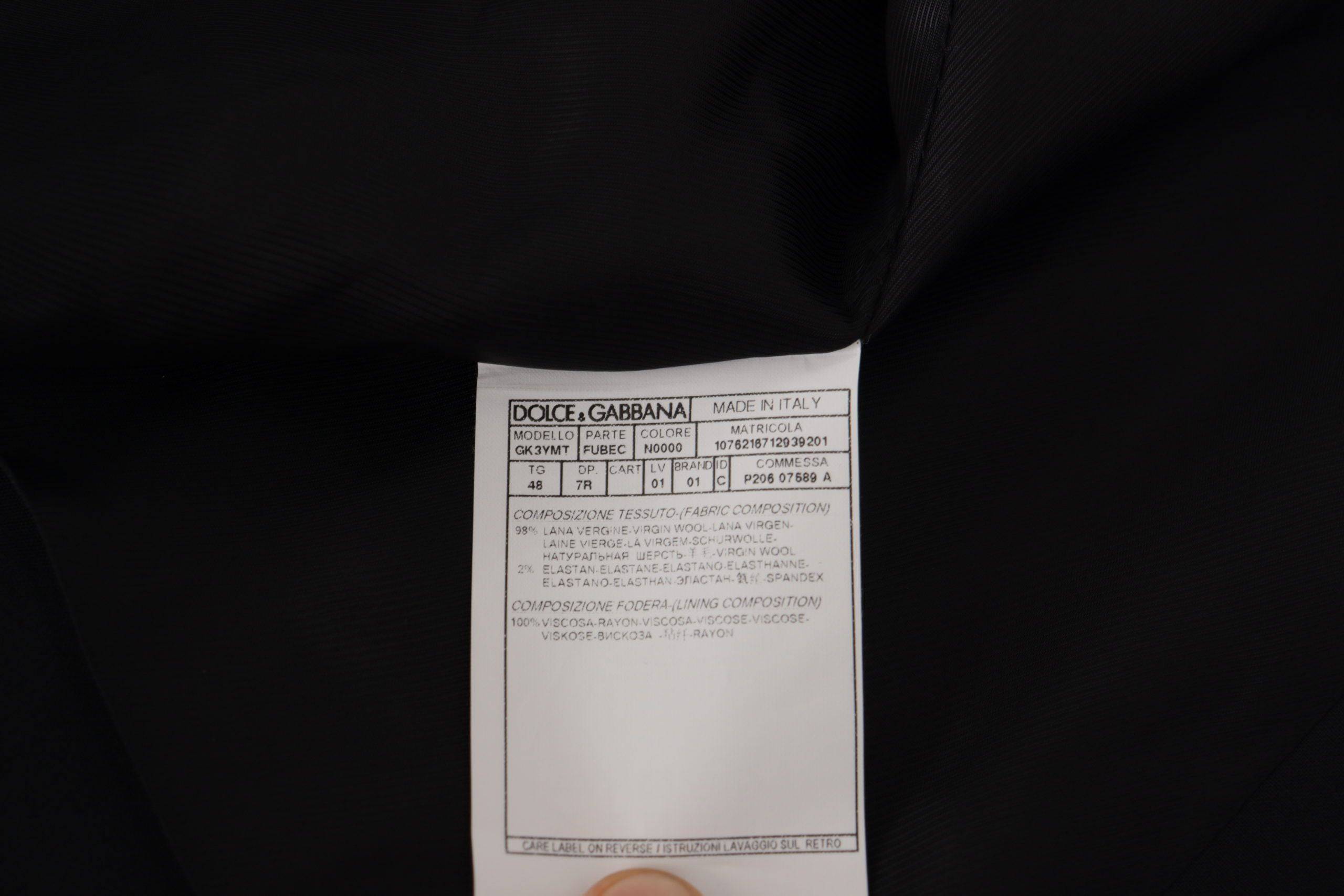 Gilet et blazer noir Dolce & Gabbana 2 pièces, veste élégante pour homme, tissu élégant et coupe sophistiquée.