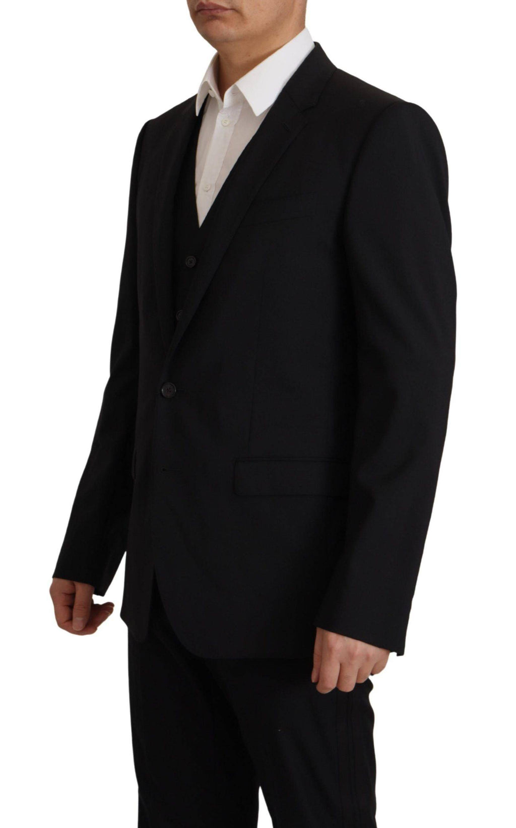 Veste gilet noire Dolce & Gabbana 2 pièces Martini Blazer, élégante et sophistiquée, portée sur un mannequin.