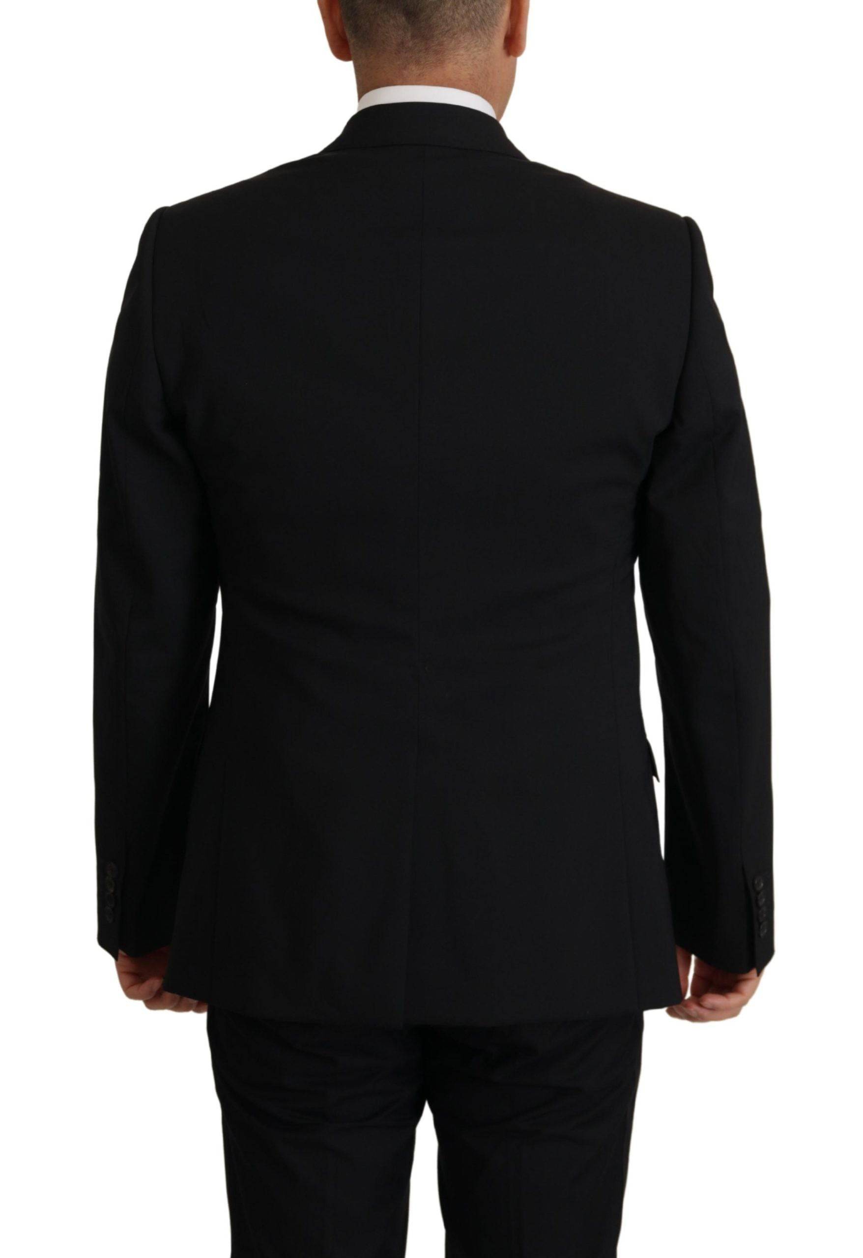 Veste et gilet Dolce & Gabbana noir, ensemble 2 pièces Martini blazer, élégante tenue pour homme ou femme.