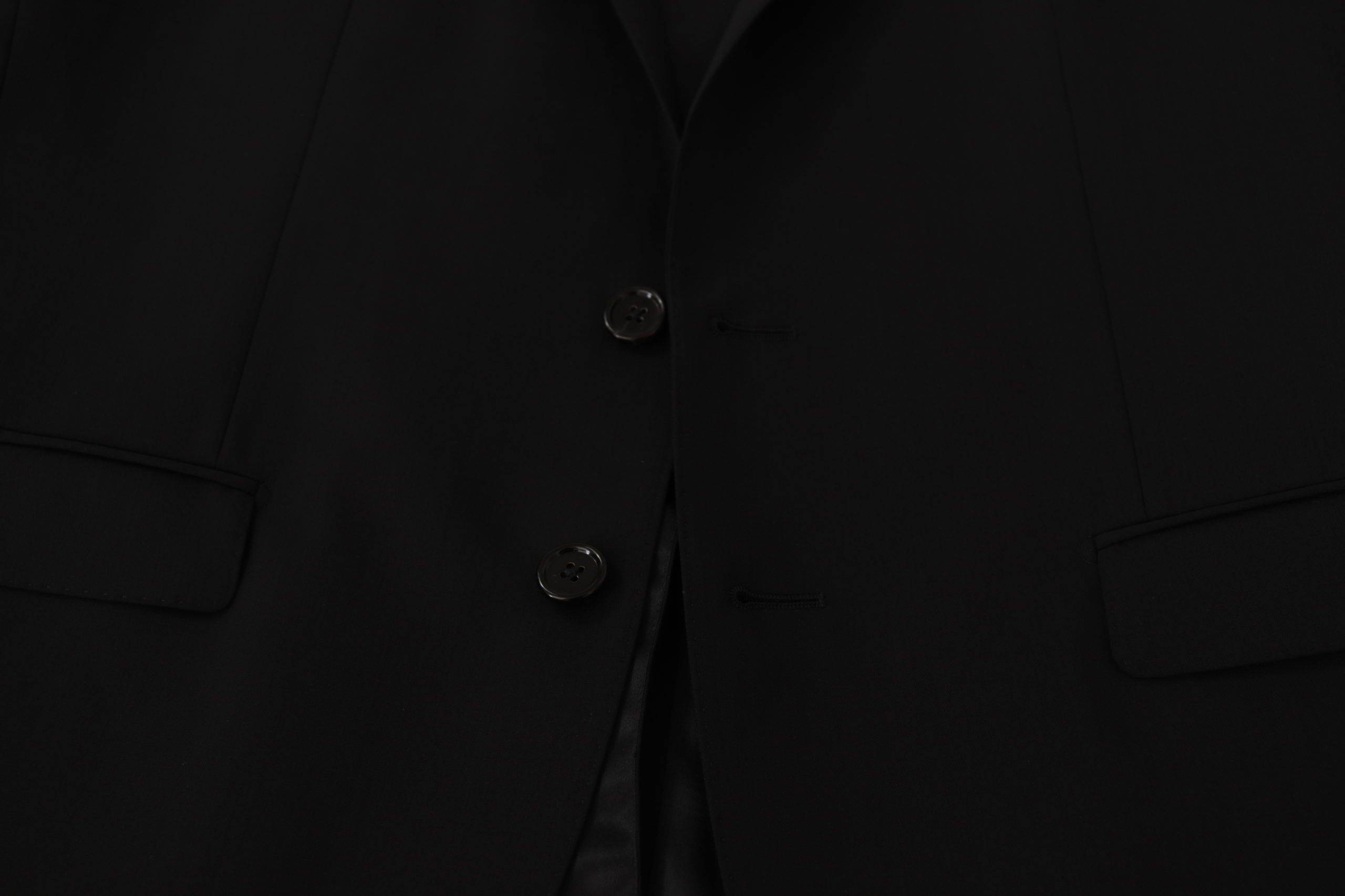 Veste blazer noire à un seul boutonnage Dolce & Gabbana Martini, coupe élégante et tissu de qualité visible sur l'image.