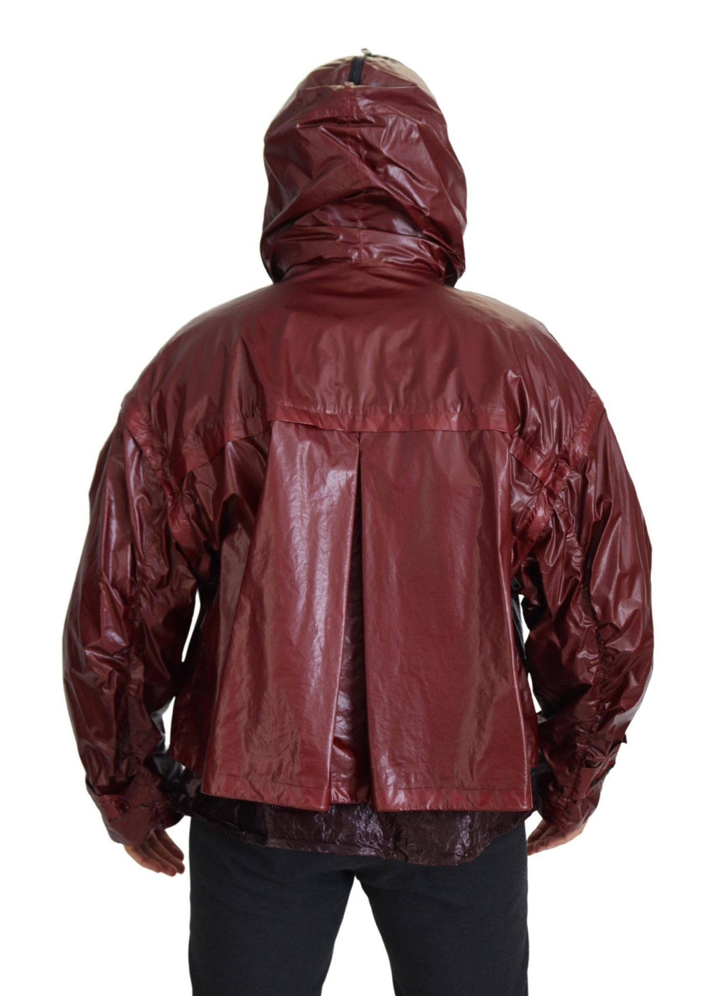 Veste à capuche en coton bordeaux Dolce & Gabbana avec fermeture éclair intégrale, mode décontractée et élégante.