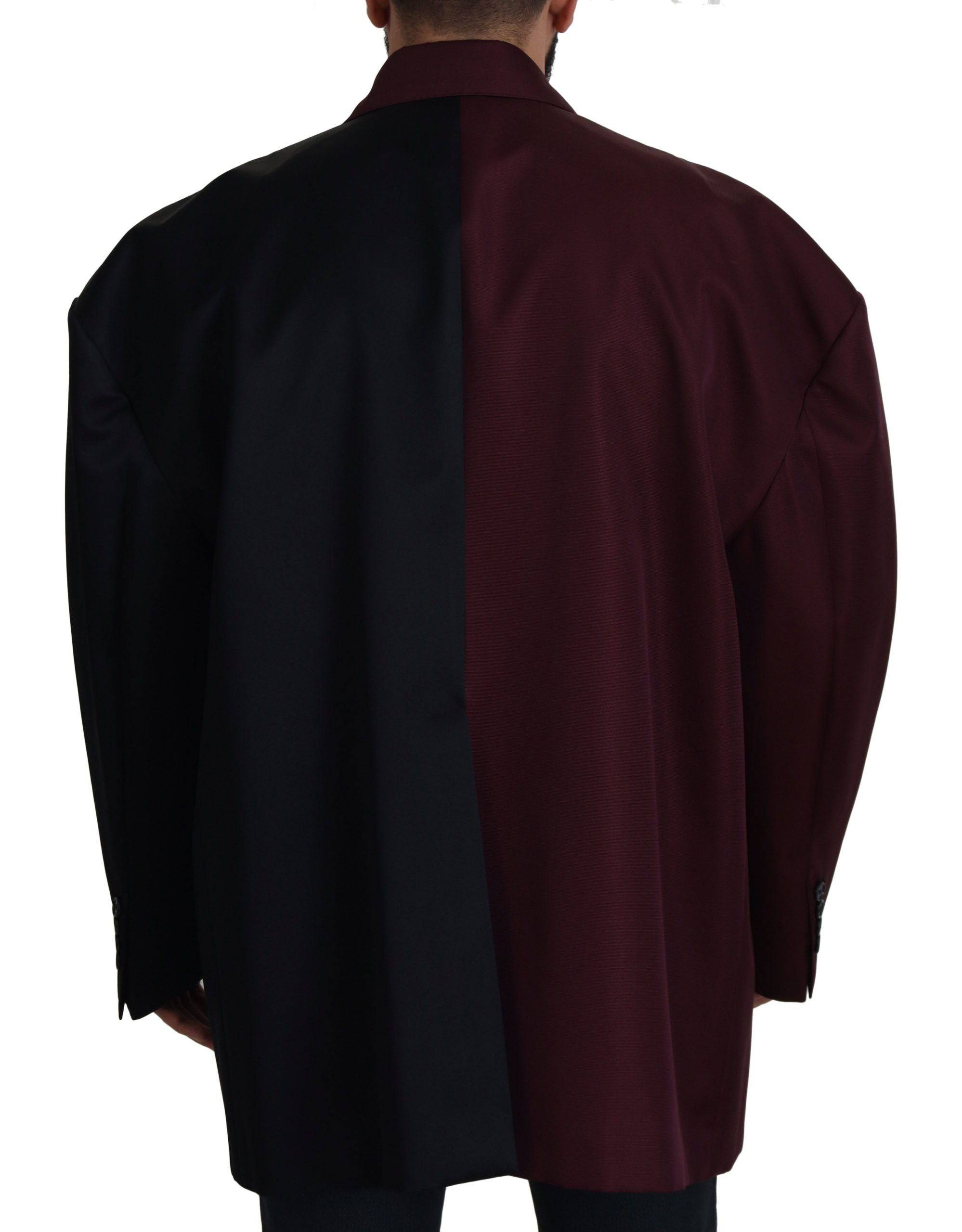 Veste double boutonnage en polyester bordeaux de Dolce & Gabbana, style élégant et moderne pour homme.