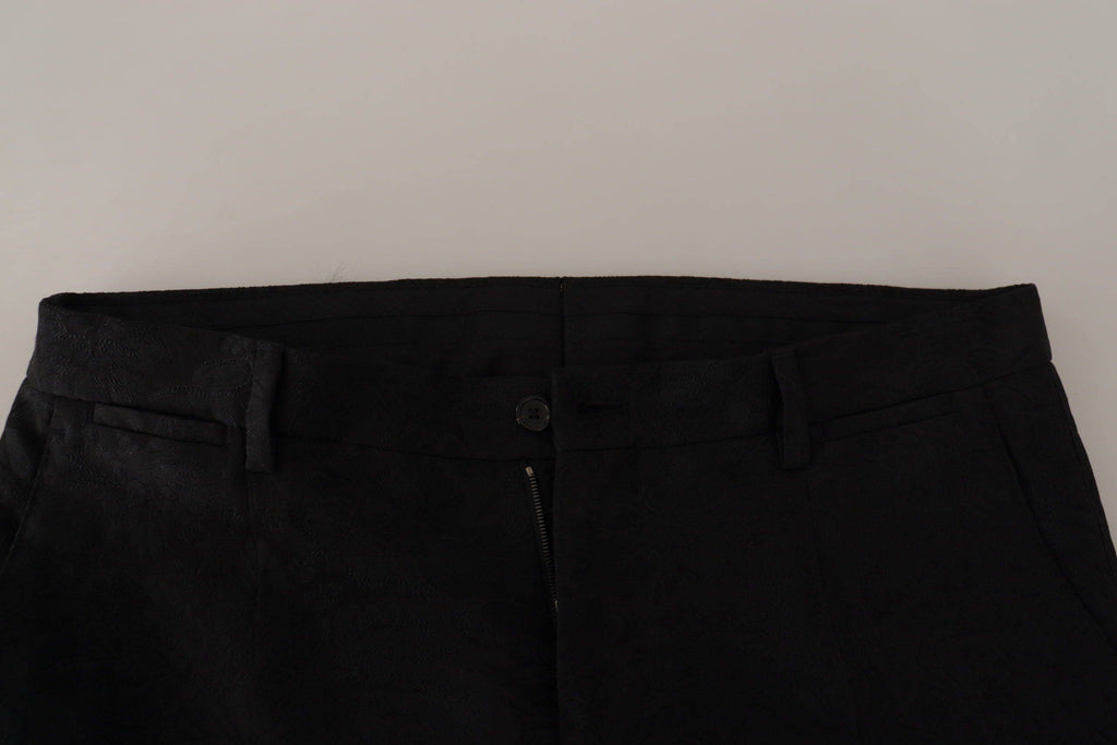 Costume deux pièces noir en polyester Dolce & Gabbana Martini, élégant costume formel pour homme avec veste et pantalon.