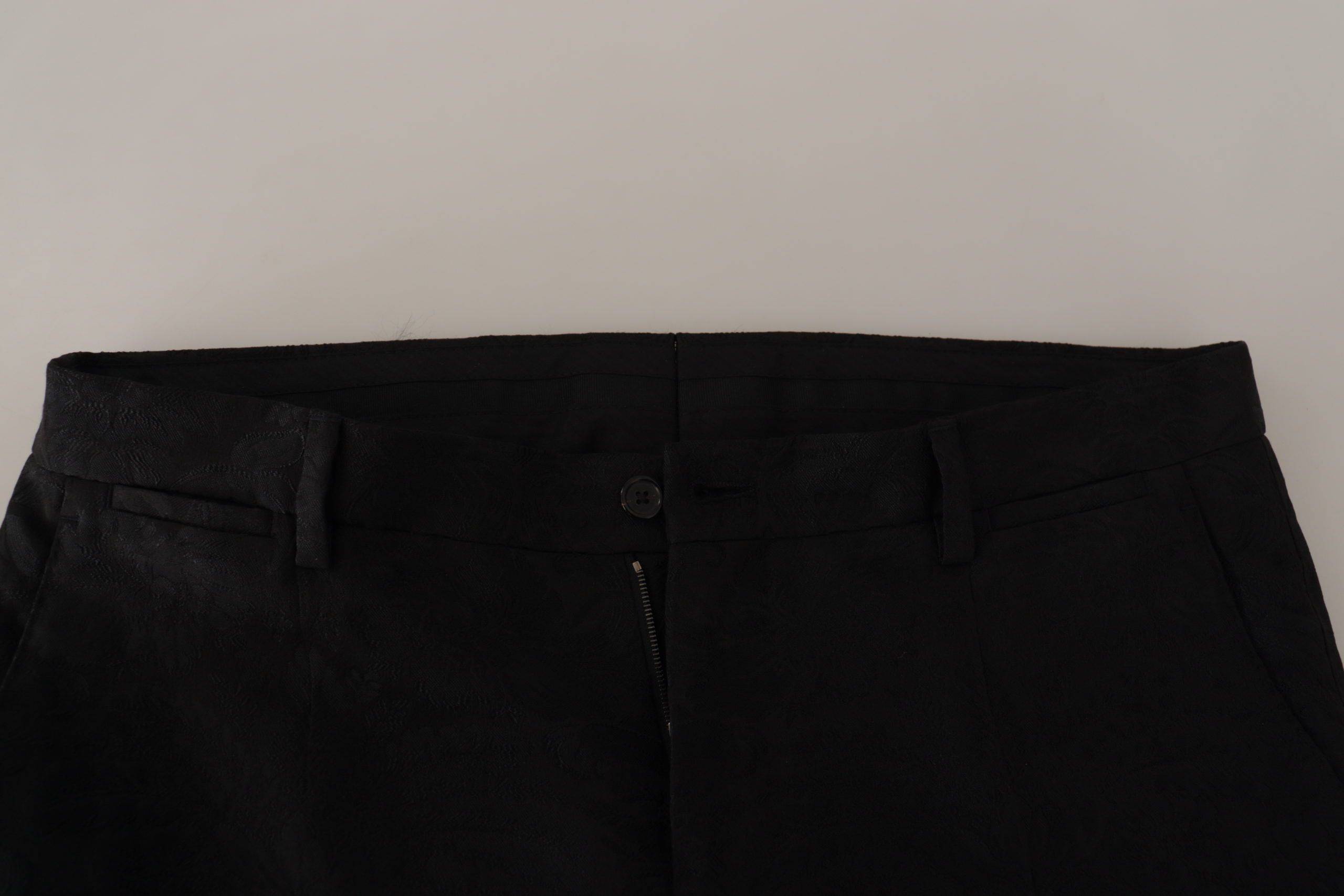 Costume deux pièces noir en polyester Dolce & Gabbana Martini, élégant costume formel pour homme avec veste et pantalon.