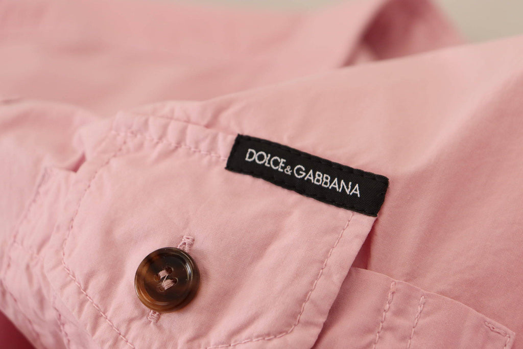 Chemise rose décontractée à manches longues Dolce & Gabbana, boutonnière élégante et style casual pour femme.