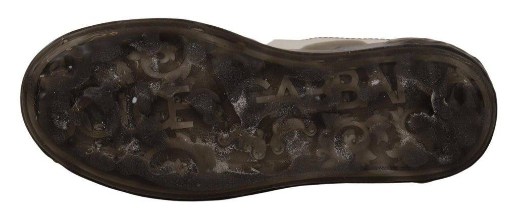 Chaussures en cuir blanc pour femmes Dolce & Gabbana Logo Portofino sneakers, vue de face.