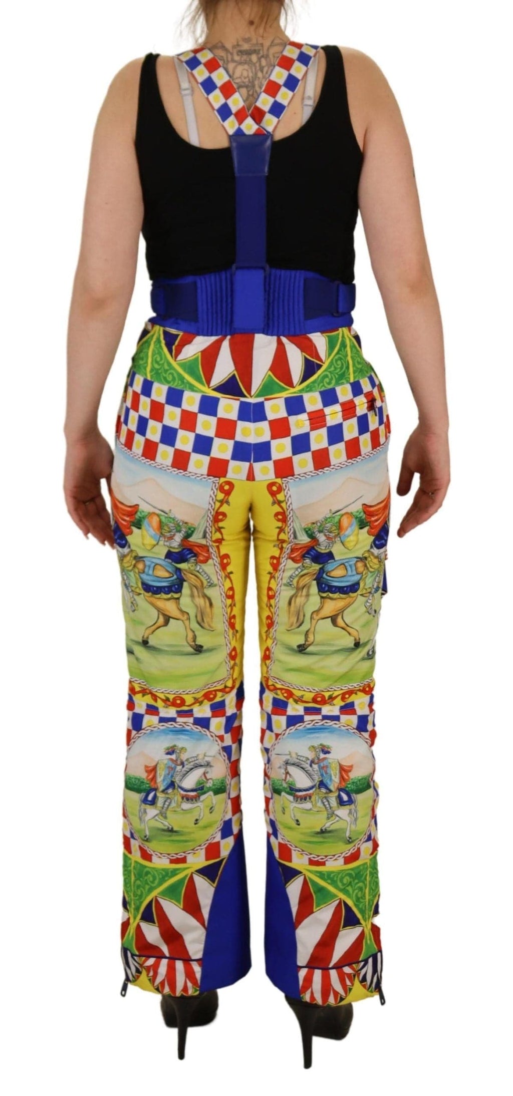 Pantalons de neige multicolores imprimés Dolce & Gabbana, style élégant et tendance, en tissu chaud pour l'hiver.