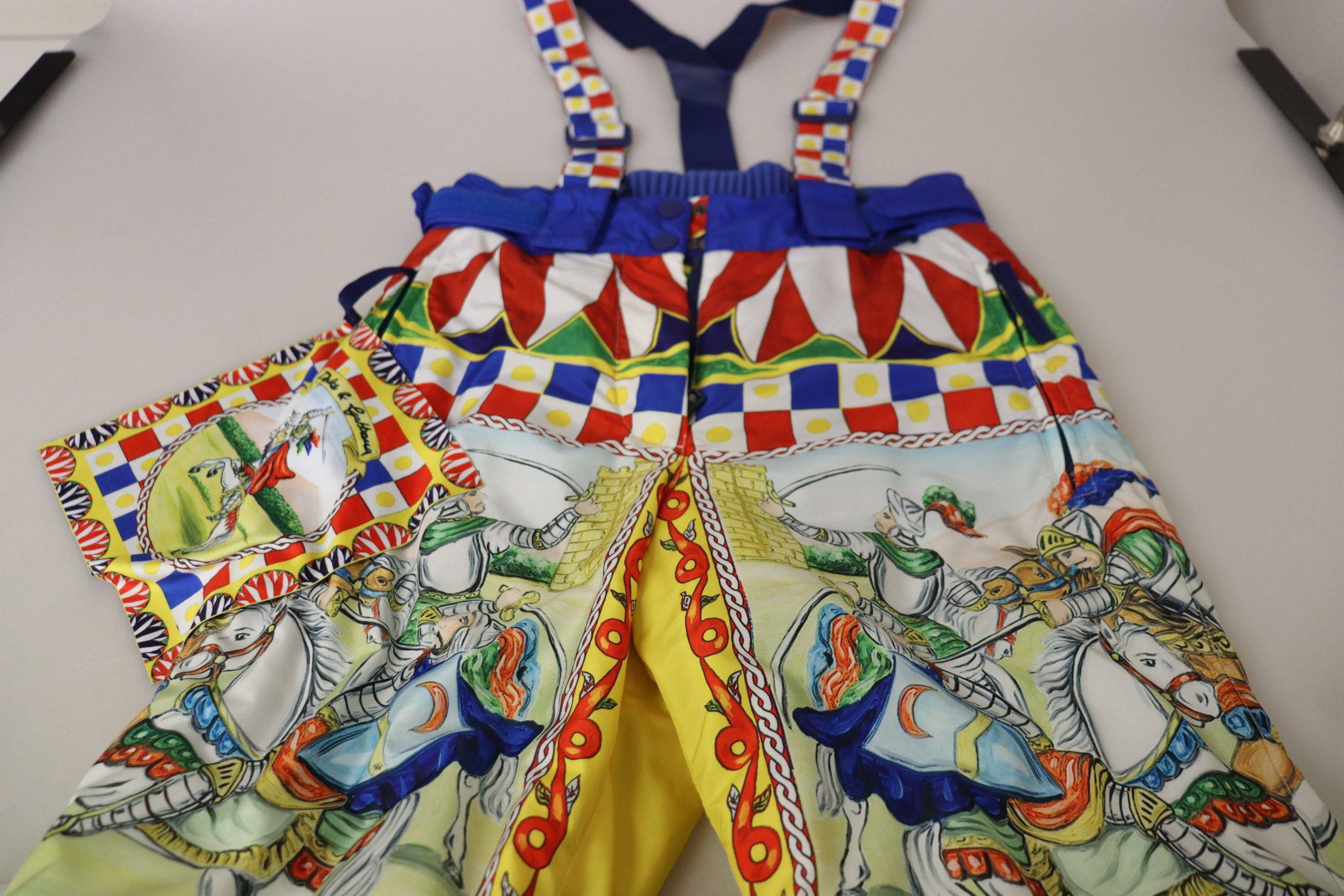 Pantalon de neige Dolce & Gabbana multicolore à motif imprimé, coupe décontractée, pour femmes.