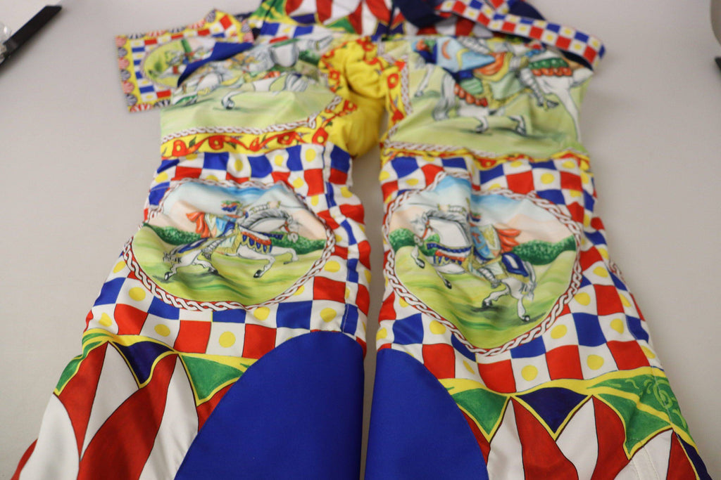 Pantalon de neige imprimé multicolore Dolce & Gabbana, style tendance avec motif coloré et coupe moderne.