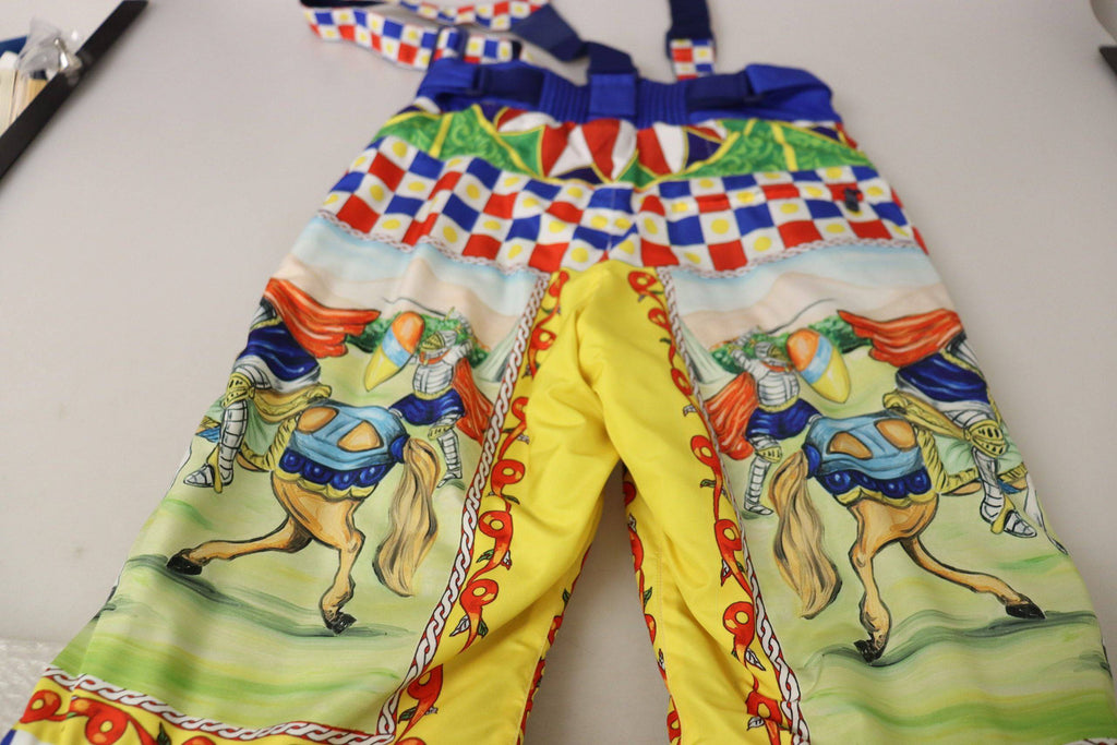 Pantalon de ski multicolore imprimé Dolce & Gabbana, pantalon de neige pour femme avec motif coloré et coupe élégante.