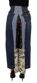 Pantalon en jean large à patchworks multicolores de Dolce & Gabbana, style mode avec détails colorés et coupe ample.