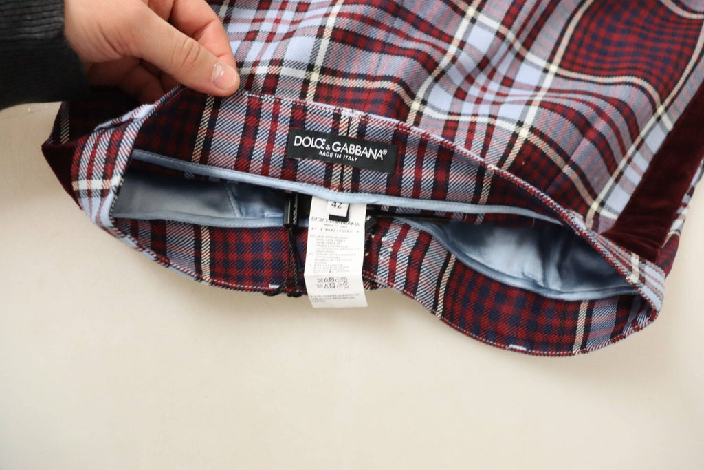 Pantalon cropped à taille haute à carreaux gris de Dolce & Gabbana, style élégant et moderne pour femme.