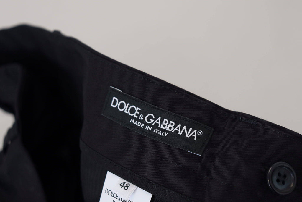 Pantalons chinos slim en coton stretch bleu de Dolce & Gabbana, pantalon homme élégant et ajusté.