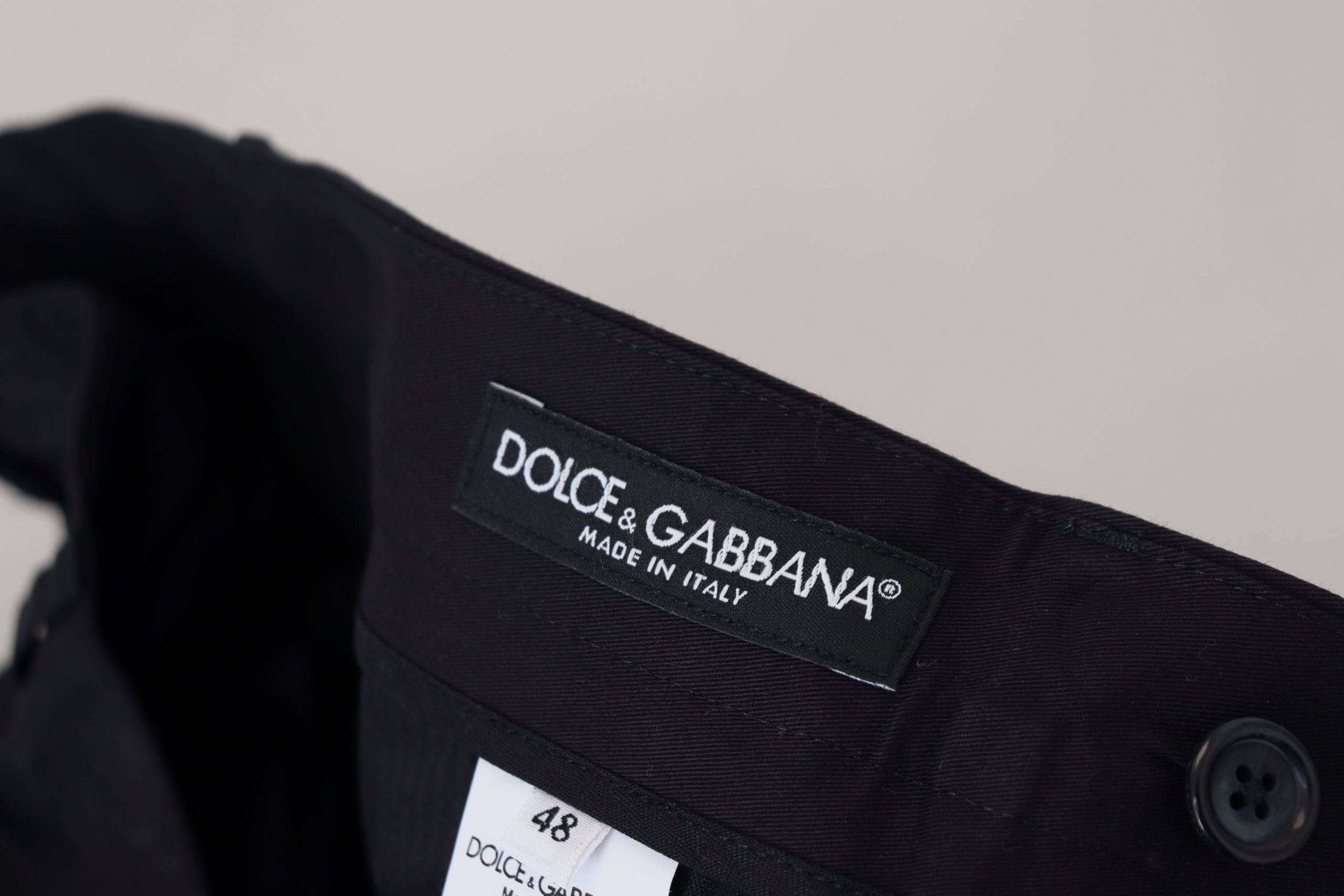 Pantalons chinos slim en coton stretch bleu de Dolce & Gabbana, pantalon homme élégant et ajusté.