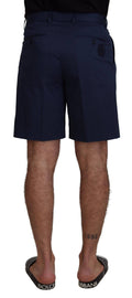 Shorts décontractés en coton stretch Dolce & Gabbana, chino bleu pour homme, style casual et confortable.