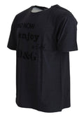 T-shirt gris à manches courtes en coton Dolce & Gabbana, col rond et style décontracté.