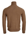 Pull en cachemire beige Dolce & Gabbana à col roulé, doux et élégant, porté sur un mannequin.
