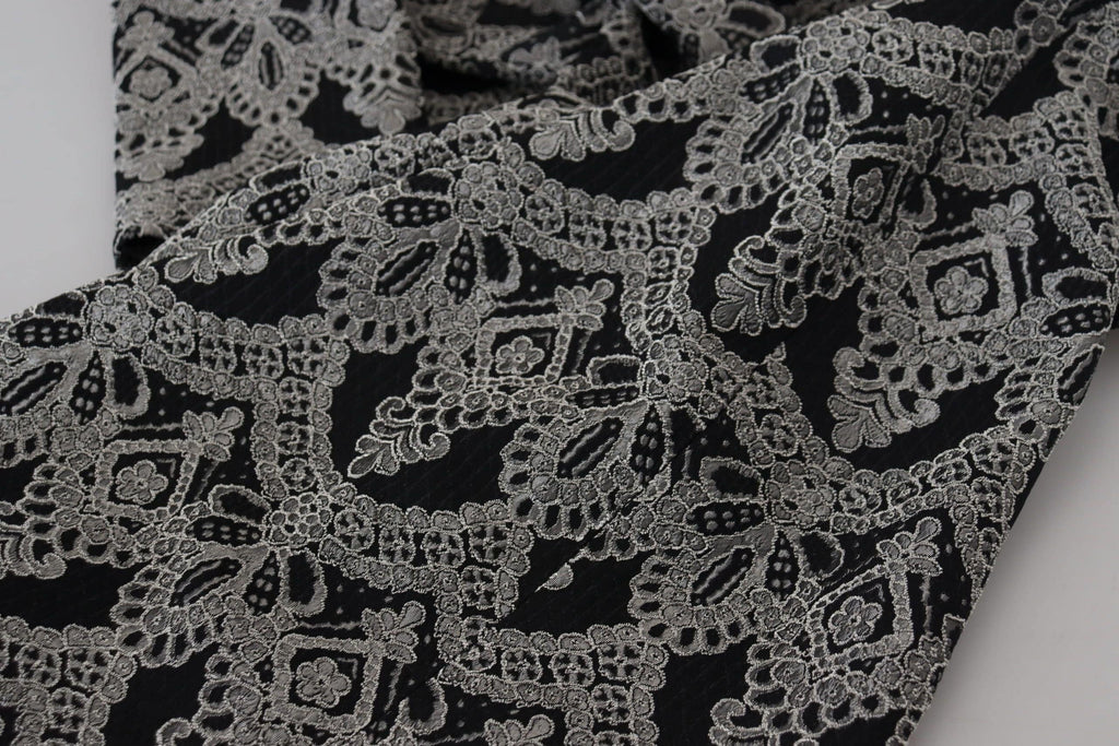 Robe de corps ajustée Dolce & Gabbana en jacquard noir et gris, style élégante et sophistiquée.