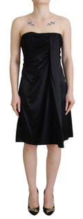 Robe courte en soie noire Dolce & Gabbana, robe de soirée élégante et tendance avec coupe shift.