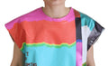 Blouse en coton Dolce & Gabbana avec imprimé multicolore TV, style décontracté et moderne, visible sur l'image.