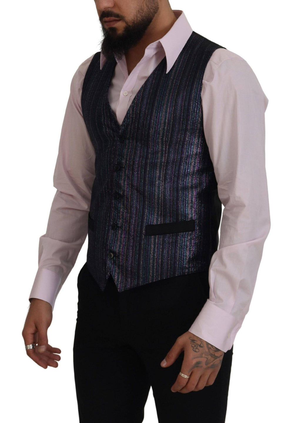 Gilet de robe formel multicolore en polyester de Dolce & Gabbana, veste élégante pour occasions spéciales.