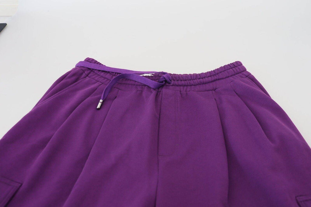 Pantalons de jogging cargo en coton violet Dolce & Gabbana, style décontracté avec poches latérales.