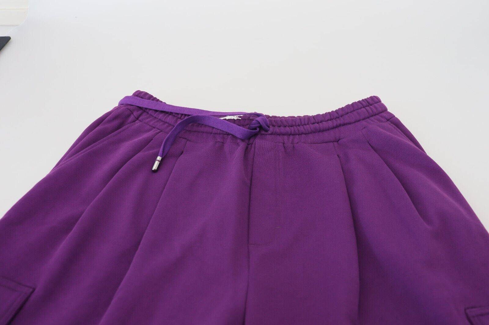 Pantalons de jogging cargo en coton violet Dolce & Gabbana, style décontracté avec poches latérales.