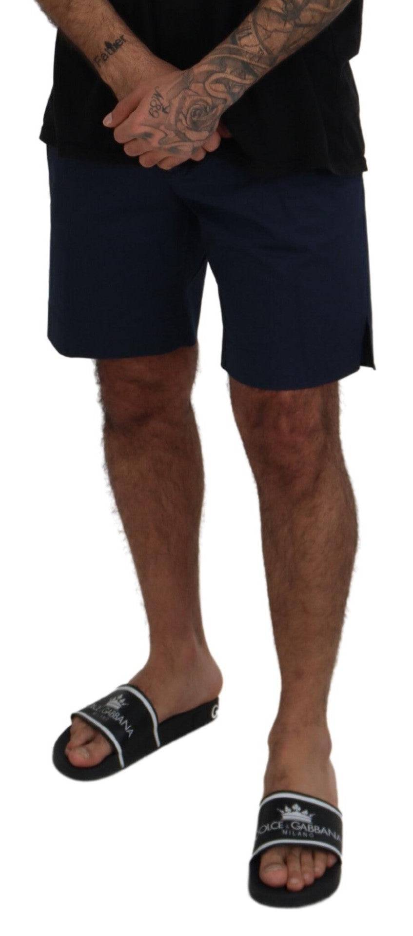 Shorts décontractés en coton stretch Dolce & Gabbana Blue Chinos, style casual avec coupe confortable.