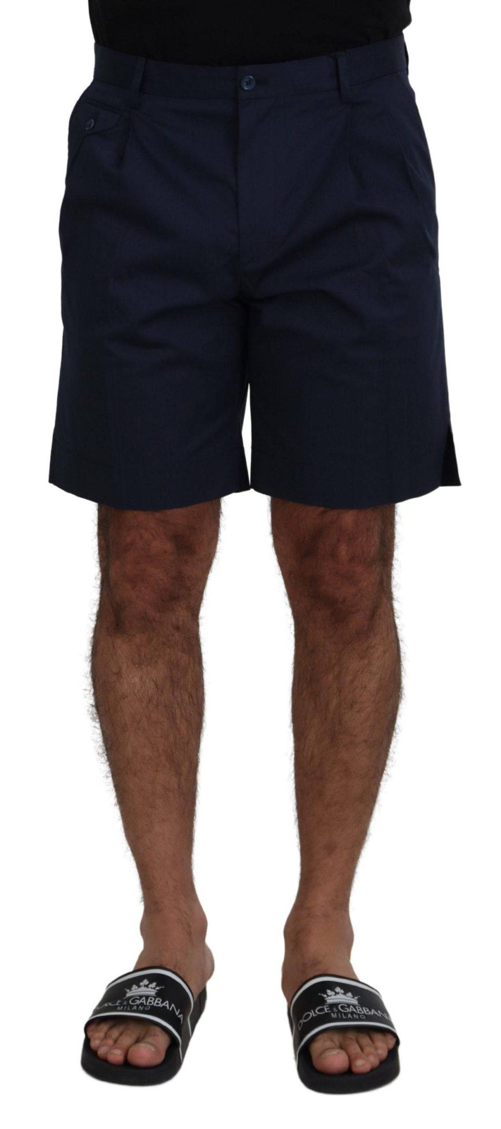 Shorts décontractés en coton stretch Dolce & Gabbana Blue Chinos, style casual et confortable pour homme.
