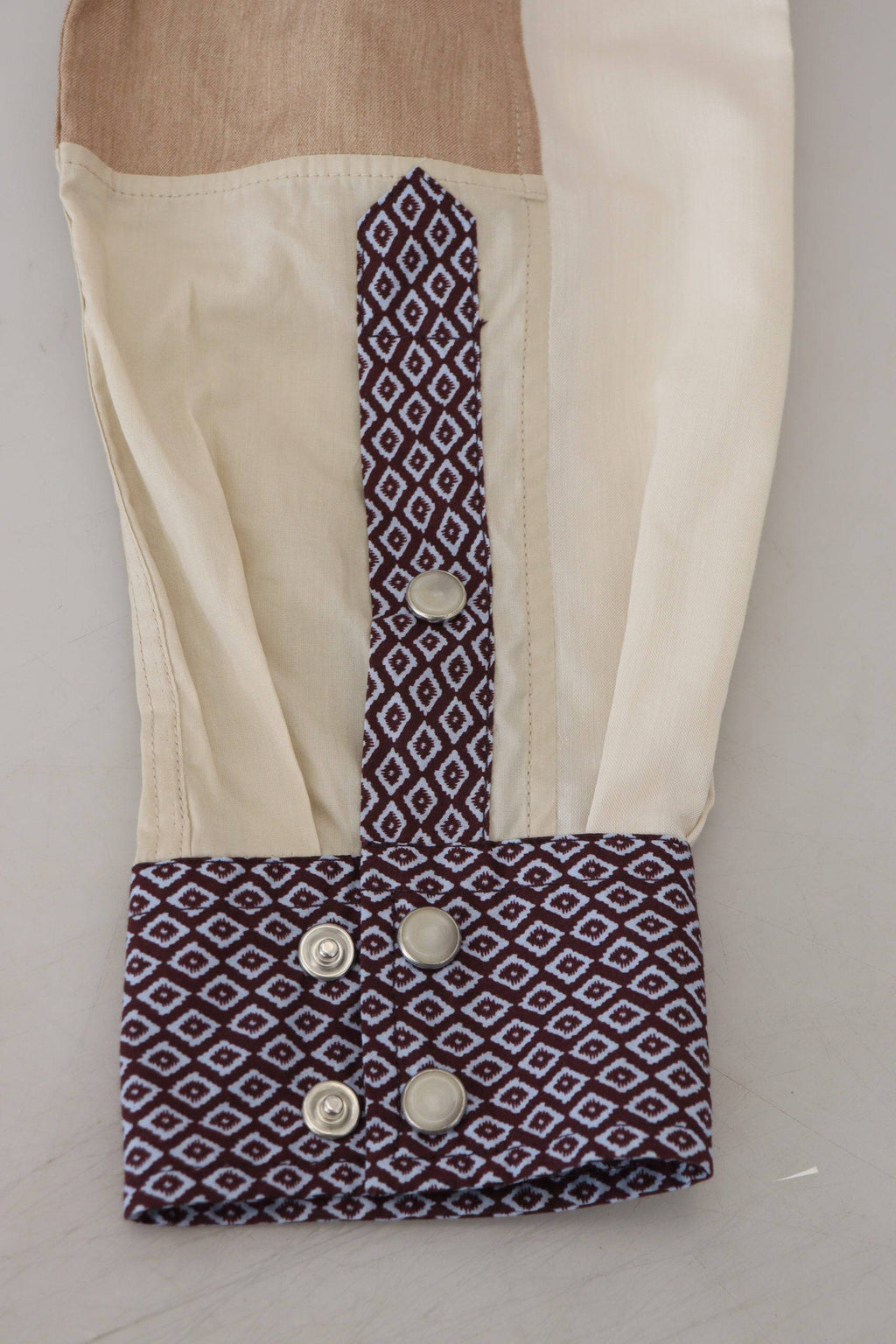 Chemise Slim en coton patchwork multicolore de Dolce & Gabbana, style élégant avec détails colorés et coupe ajustée.