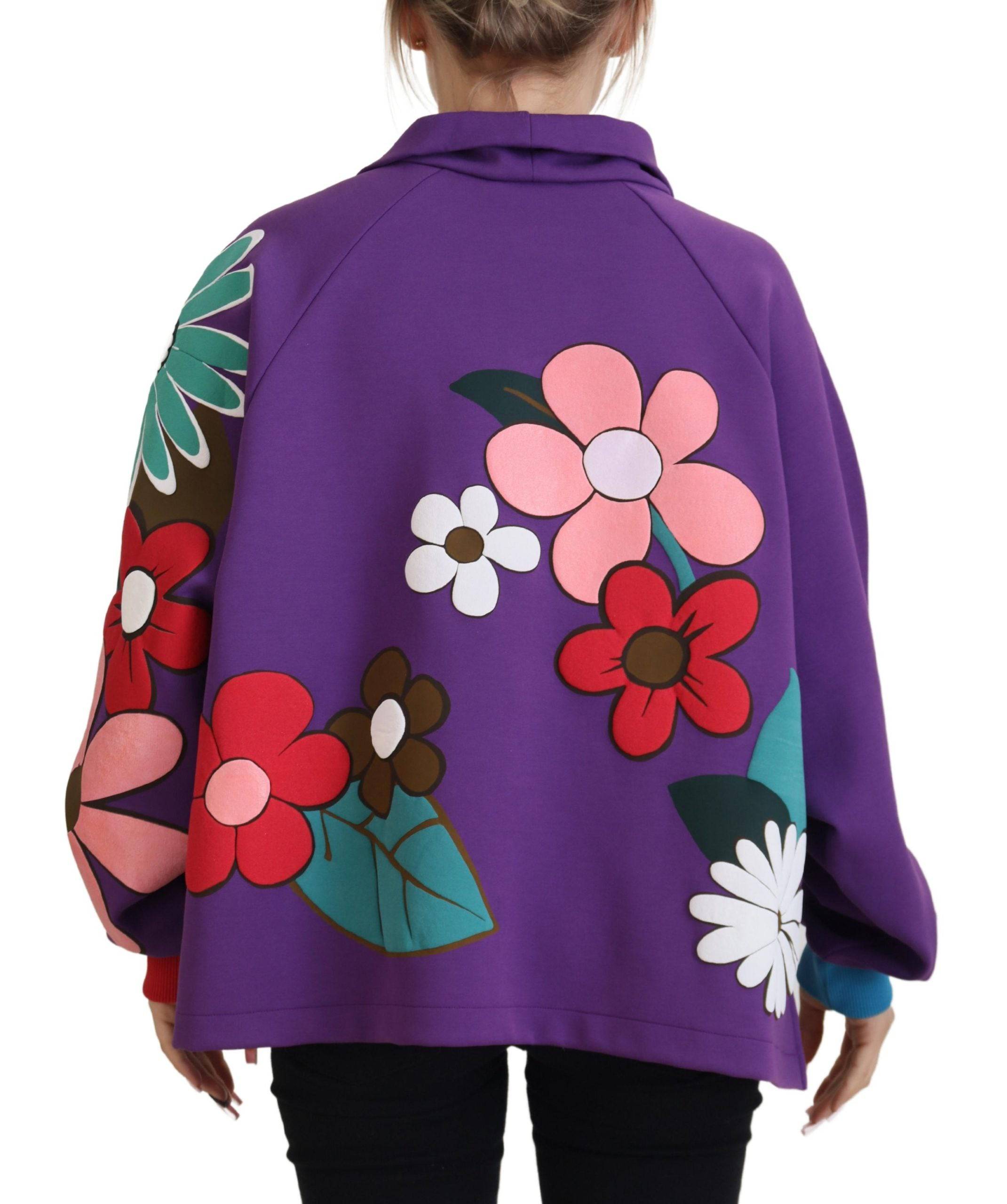 Pull homme Dolce & Gabbana en coton avec motif floral violet, style décontracté et confortable.