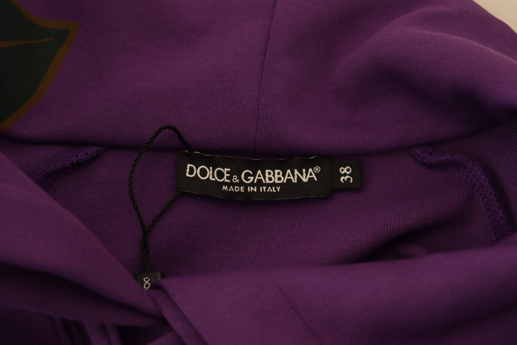 Pull en coton Dolce & Gabbana violet à imprimé floral, style décontracté et confortable.