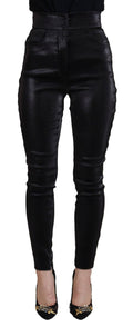 Jeans skinny en denim en coton lavé noir de Dolce & Gabbana, coupe ajustée et détails modernes.