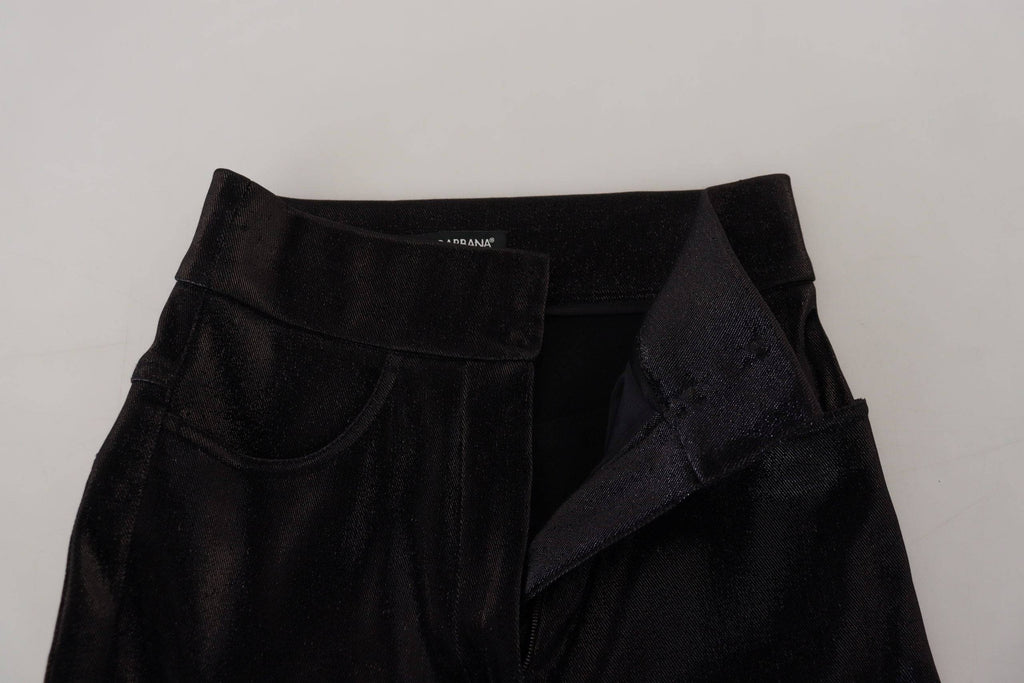 Jeans skinny en denim délavé noir de Dolce & Gabbana, en coton, affichant une coupe ajustée et des détails modernes.