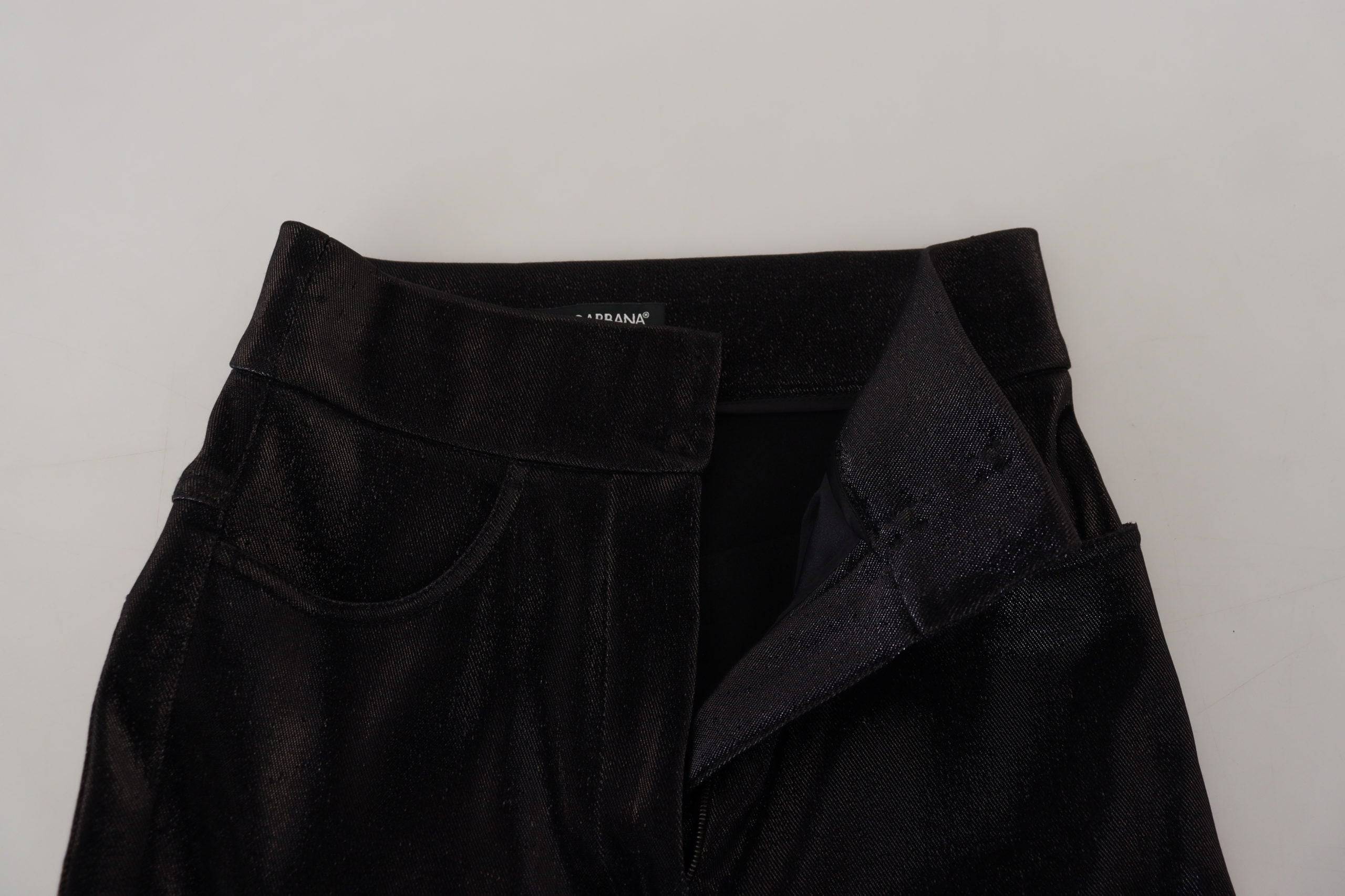Jeans skinny en denim délavé noir de Dolce & Gabbana, en coton, affichant une coupe ajustée et des détails modernes.