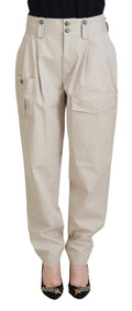 Pantalons cargo beige en coton pour femmes de Dolce & Gabbana, coupe élégante et détails modernes visibles sur l'image.