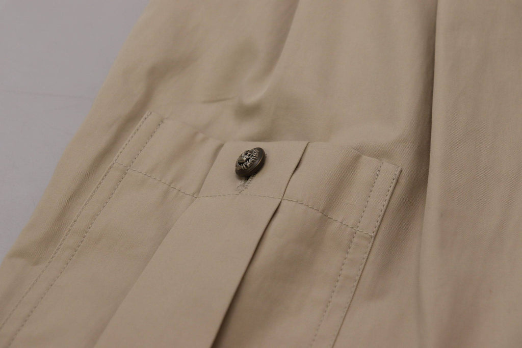 Pantalons cargo beige en coton pour femmes de Dolce & Gabbana, coupe décontractée et style élégant.