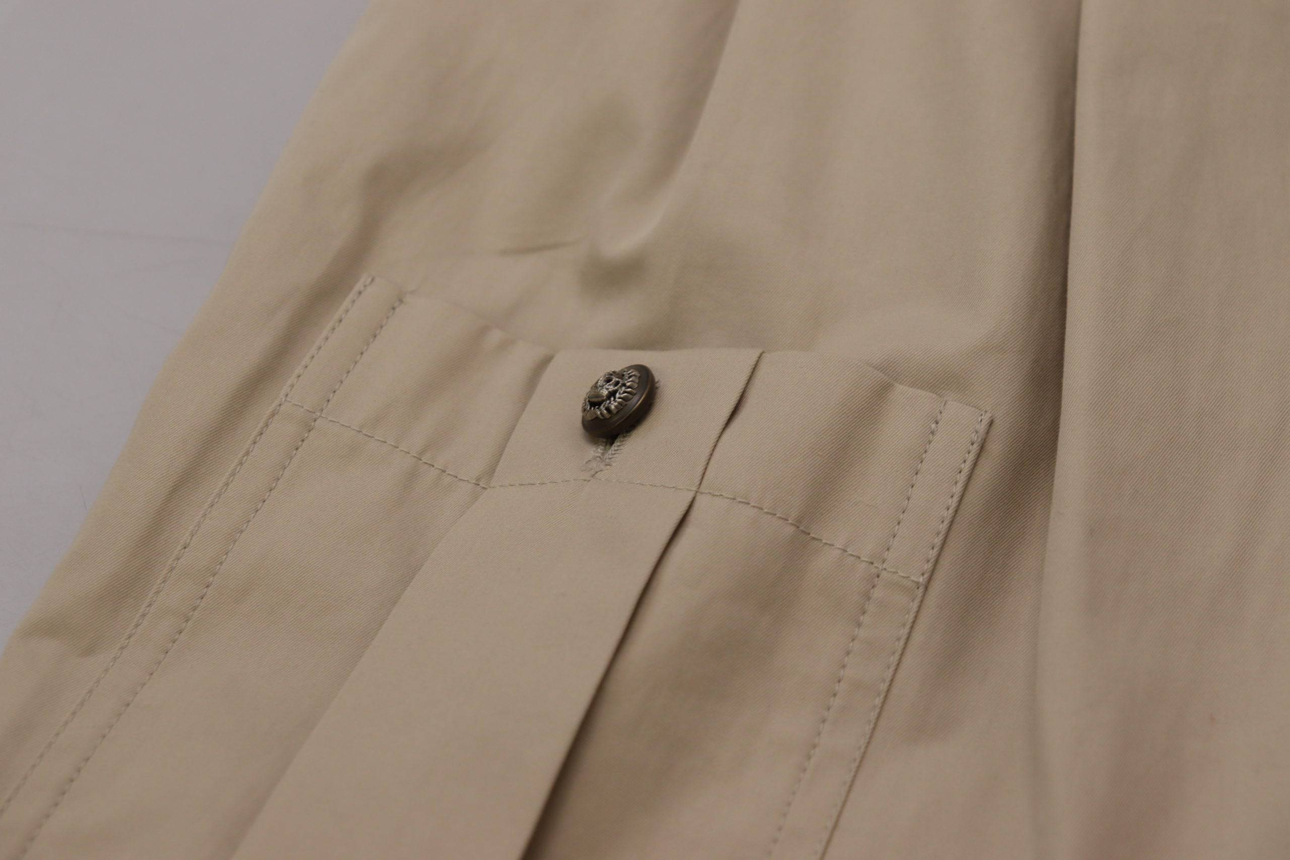 Pantalons cargo beige en coton pour femmes de Dolce & Gabbana, coupe décontractée et style élégant.