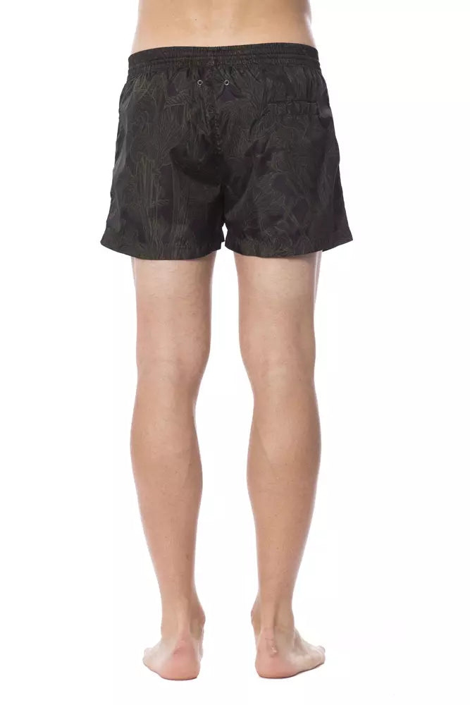 Maillot de bain homme Roberto Cavalli Sport Army en polyester, design sportif avec motif militaire.