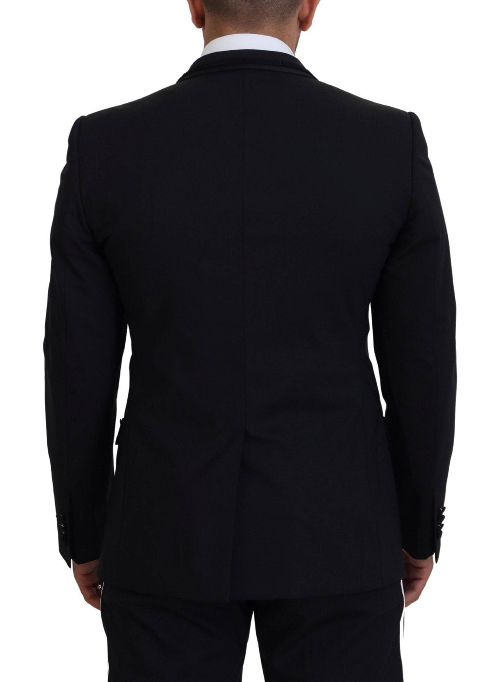 Veste blazer noire Dolce & Gabbana Martini Slim Fit avec col en revers et boutons, modèle élégant pour homme.