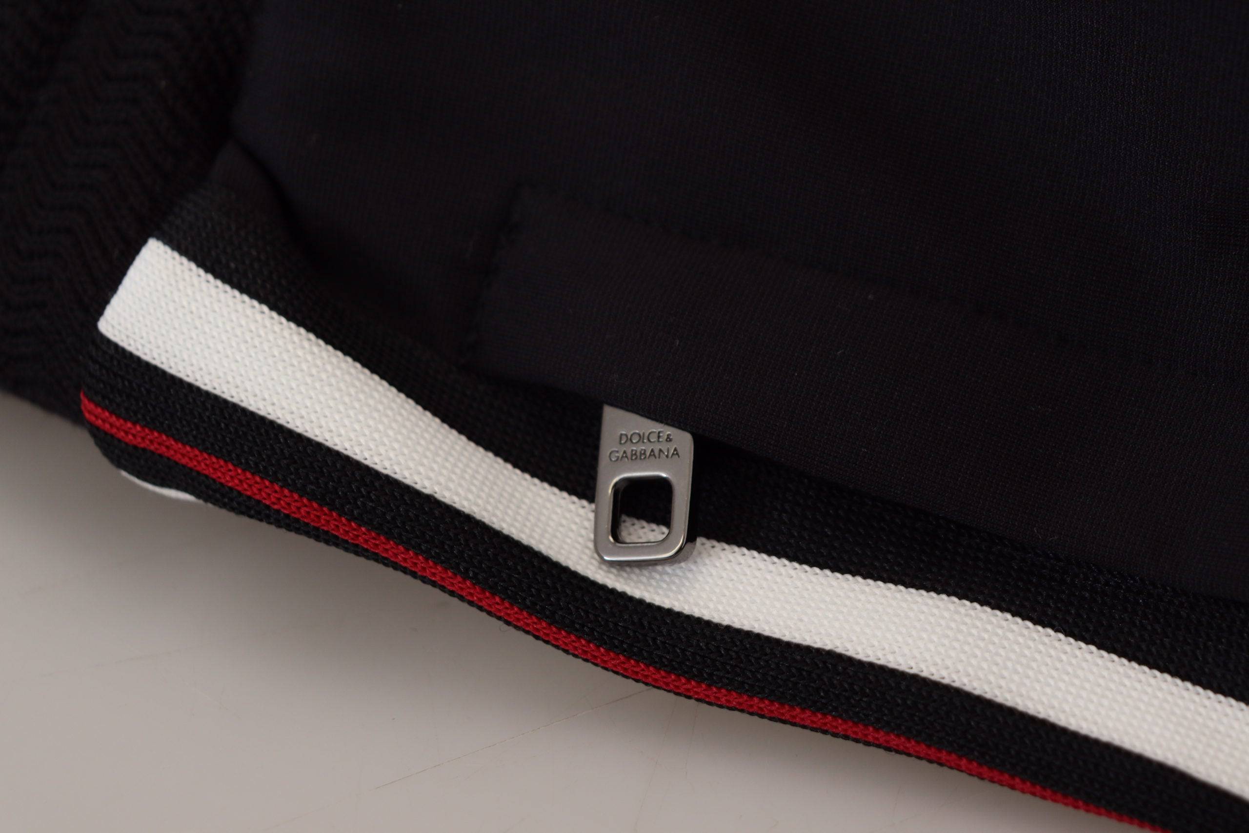 Pantalons joggers pour hommes Dolce & Gabbana noir avec imprimé DG, tissu décontracté et style moderne.