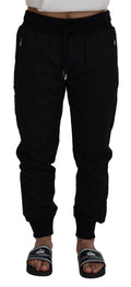 Pantalons joggers décontractés noirs pour homme de Dolce & Gabbana, style casual, tissu confortable et coupe moderne.